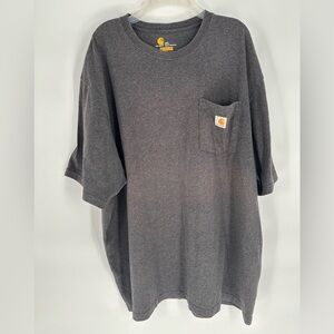 Carhartt Shirt Mens T-Shirt Size 2XL Loose Fit Dark Grey Distressed Workwear